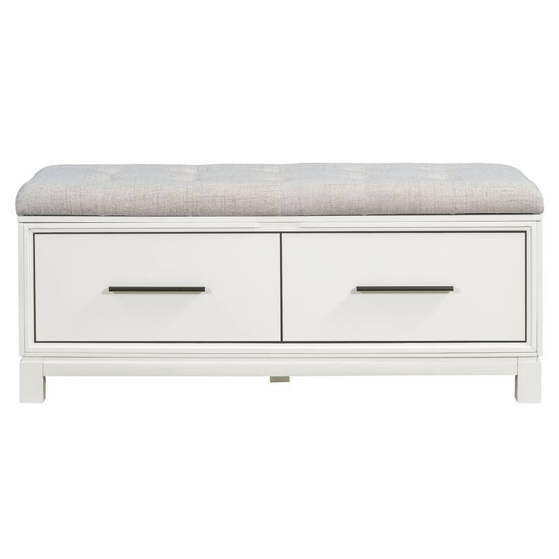 Shoe Bench with Removable Cushion and Hidden Storage