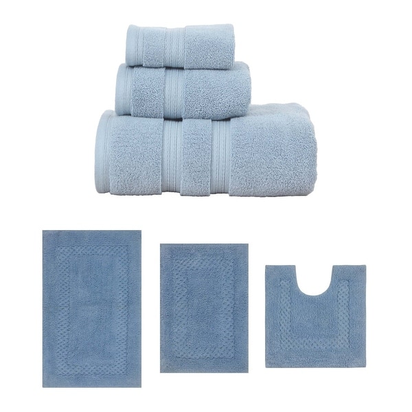 100% Cotton Absorbent Super Hotel Spa Series Bath Towel | 31x63 inches (Blue