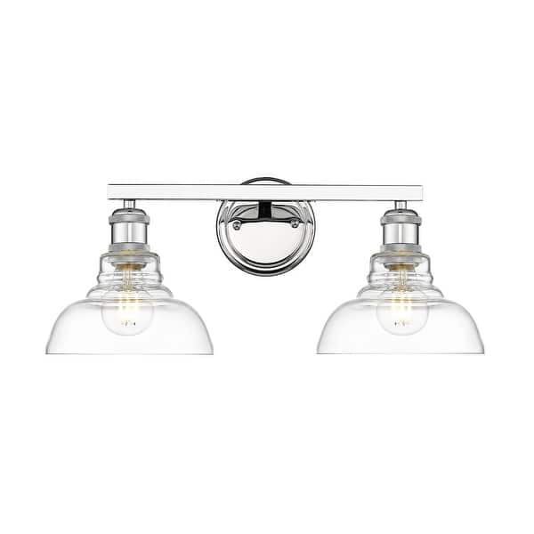 slide 1 of 1, Golden Lighting 0305-BA2 Carver 2 Light 8" Wide Vanity Light Chrome / Clear