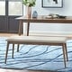 preview thumbnail 1 of 10, Simple Living Newington Solid Wood Bench Single - Walnut/Wheat Fabric