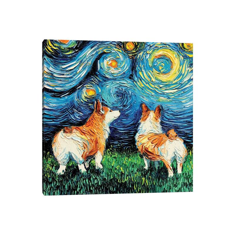 iCanvas "Corgi Night" by Aja Trier Canvas Print