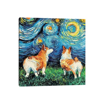 iCanvas "Corgi Night" by Aja Trier Canvas Print