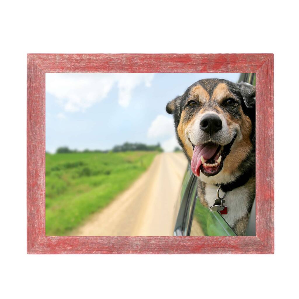 Wooden Picture Frame 11x17 in Rustic Red Wall Hanging Frame with Plexiglas Protection