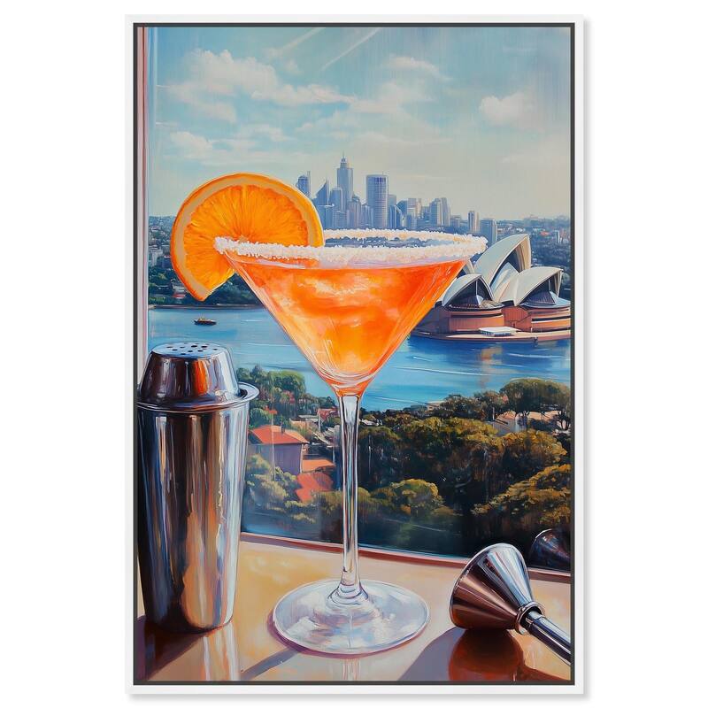 Classy Drink in Australia Canvas by Art Remedy - White - 16" x 24"