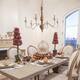 The Gray Barn Farmhouse 6-Light 29.5" Distressed Wood Curve Arm French Country Chandelier