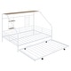preview thumbnail 19 of 18, White Full Size Metal House Bed with Trundle & Roof