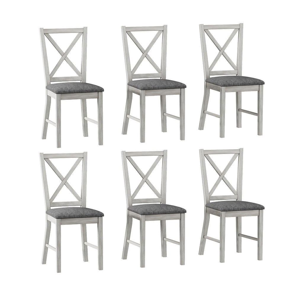 Javlergo Farmhouse Dining Chairs Set of 2/4/6, Kitchen Chairs with Square Back 100% Solid Wood Legs Side Chairs
