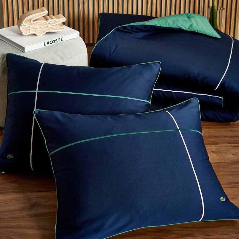 Lacoste Court Lines 100% Cotton Sateen Comforter Set