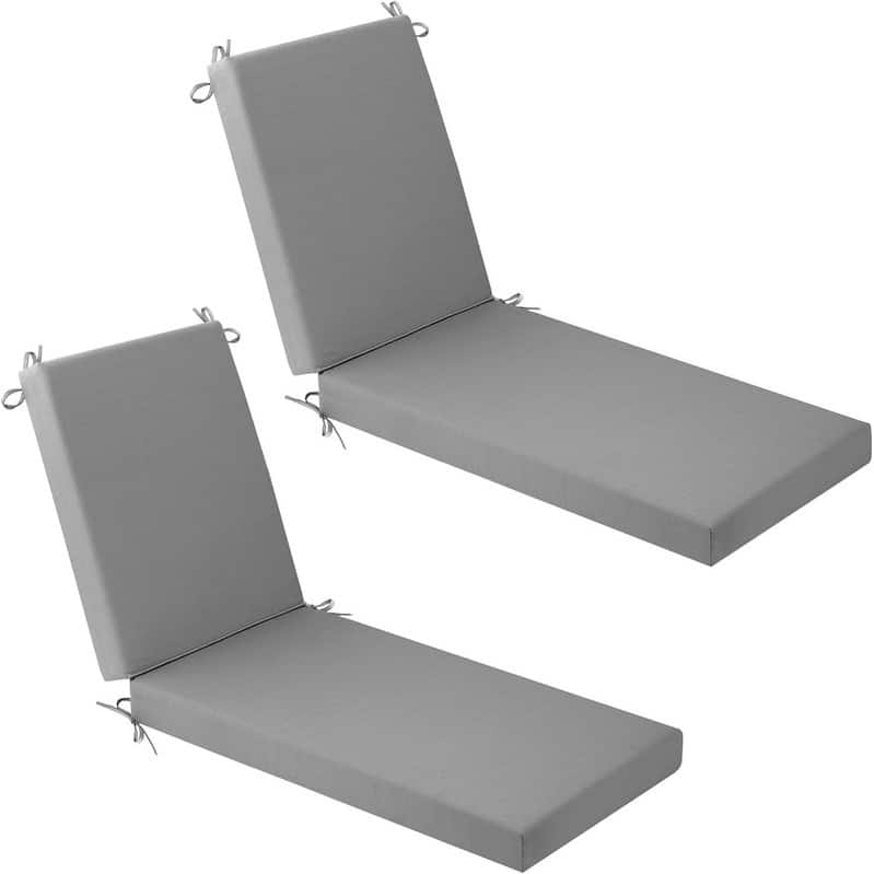 WINSOON Chaise Lounge Cushions Outdoor 80 x 26 x 3 Inch - Gray x2
