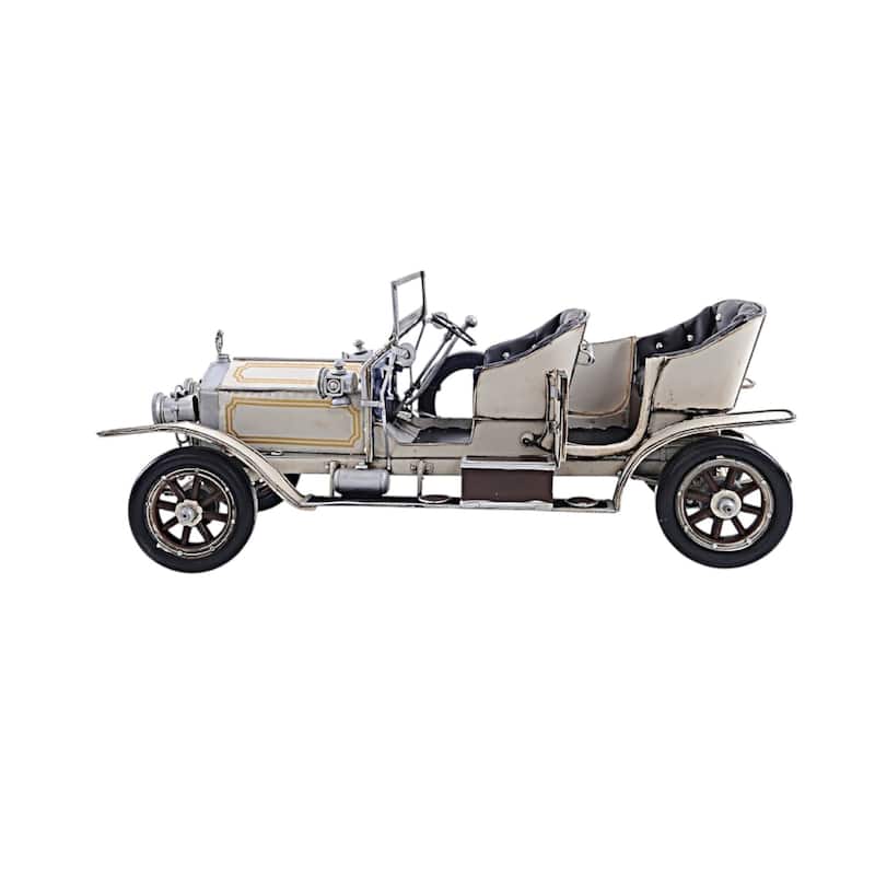 HomeRoots 8" Silver Metal Hand Painted Model Car Tabletop Sculpture - 8.5' X '7.5' X '19.5