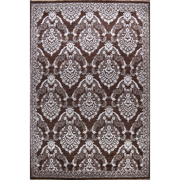 Wool Silk Versace Oriental Area Rug Hand knotted Living Room