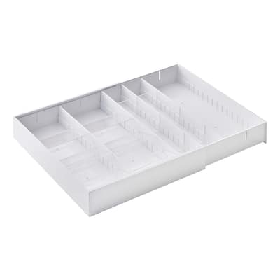 Yamazaki Home Cutlery Organizer - Three Styles, ABS Plastic, Expandable I, Adjustable - L 13.78 x W 11.69 x H 2.17 inches