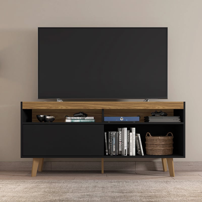 Sunnydaze Mid-Century Modern TV Stand Console for 58" TV with Cabinet