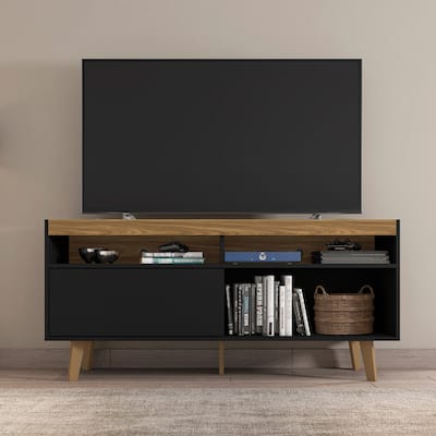 Sunnydaze Mid-Century Modern TV Stand Console for 58" TV with Cabinet