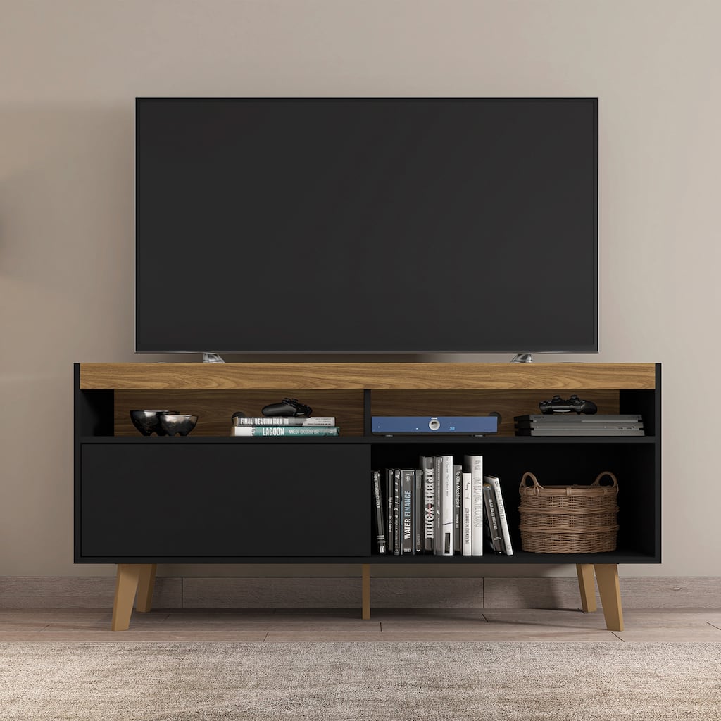 Sunnydaze Mid-Century Modern TV Stand Console for 58" TV with Cabinet