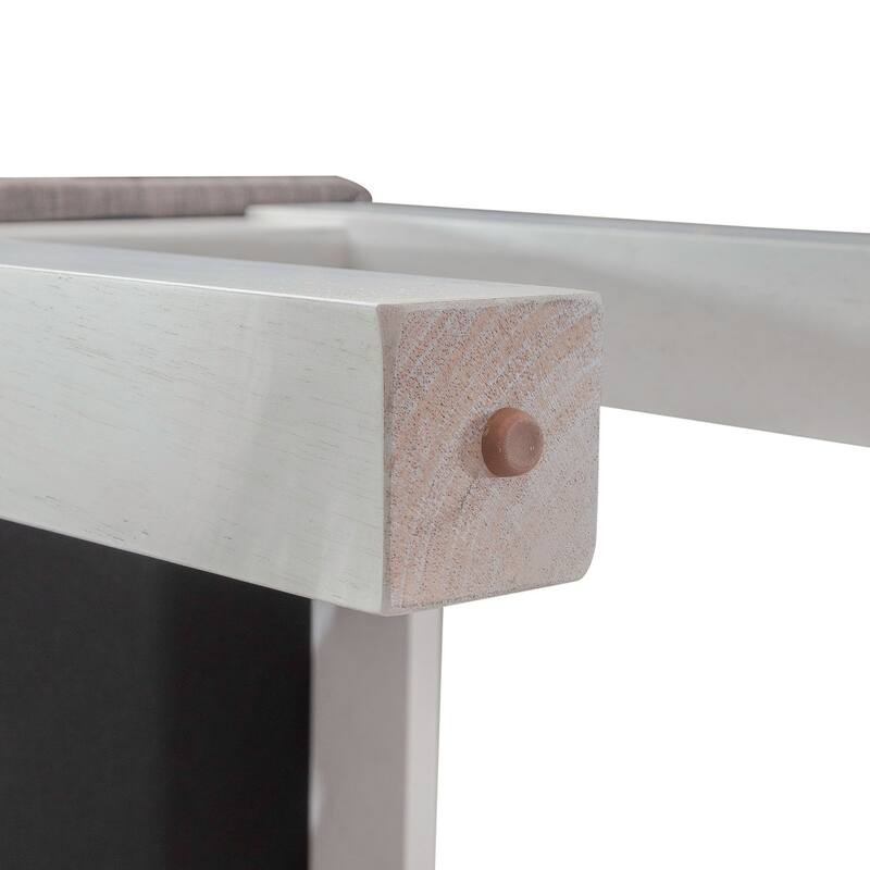 Brook Bay Textured White Carbon Gray Upholstered Dining Bench