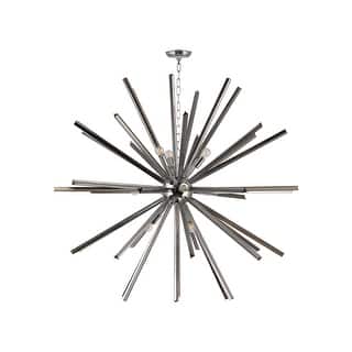 47" Large Dimmable Sphere Chandelier - 9-Light Sputnik Statement Piece - Smoke Black