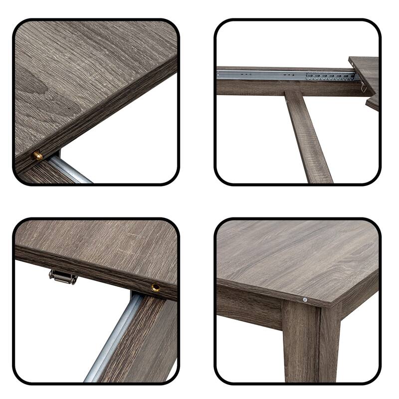 106.3" Large Extendable Kitchen Table,Dining Table
