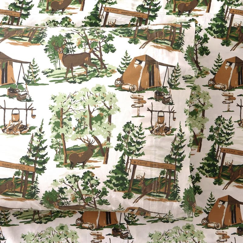 Camp Wandawega 250 Thread Count 100% Cotton Percale Sheet Set
