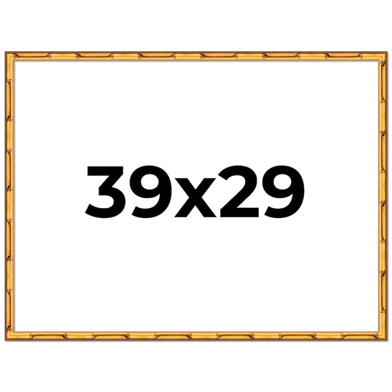 39x29 Frame Gold Bamboo Solid Wood Picture Frame | 1 Inch Moulding