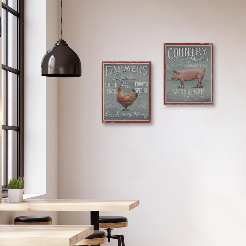 Farmers Market I on Wood, Farmers Market III on Wood by Daphne Brissonnet Canvas Art Prints