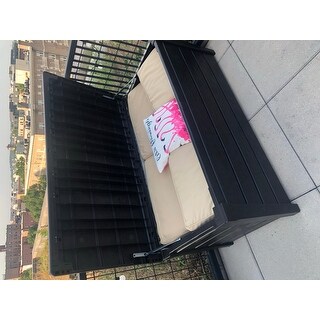 Keter Brightwood 120 Gallon Outdoor Plastic Storage Deck Box- Brown