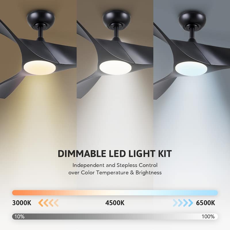 CO-Z 52-inch Modern Propeller Ceiling Fan with Remote