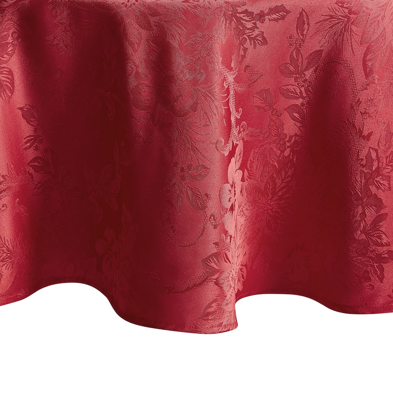 Porch & Den Prahl Jacquard Poinsettia Tablecloth