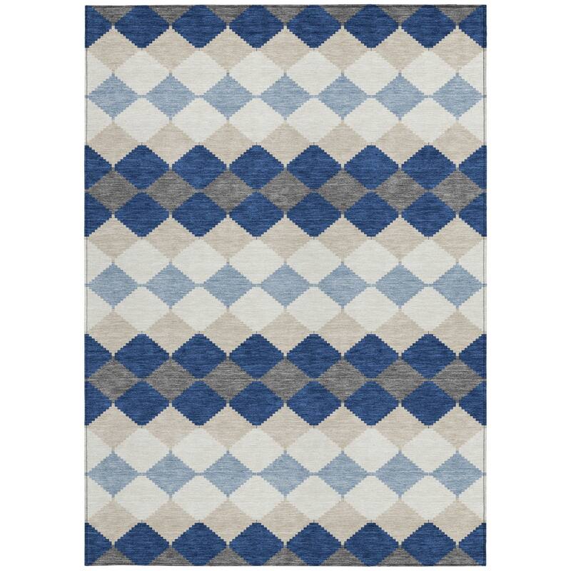 HomeRoots Geometric Transitional Rectangle Outdoor Rug