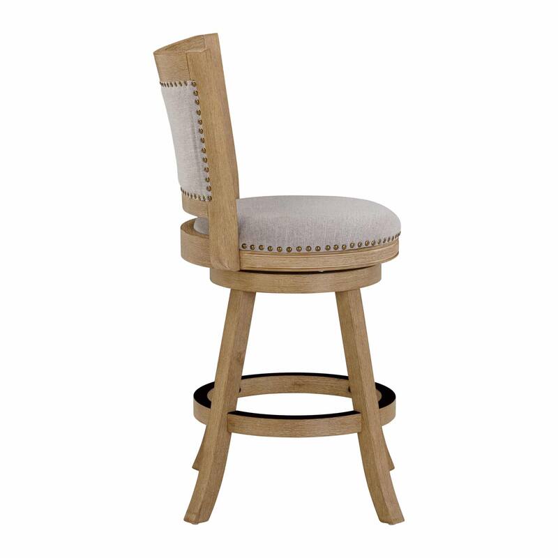 Melrose High Back Swivel Wood Counter Stool