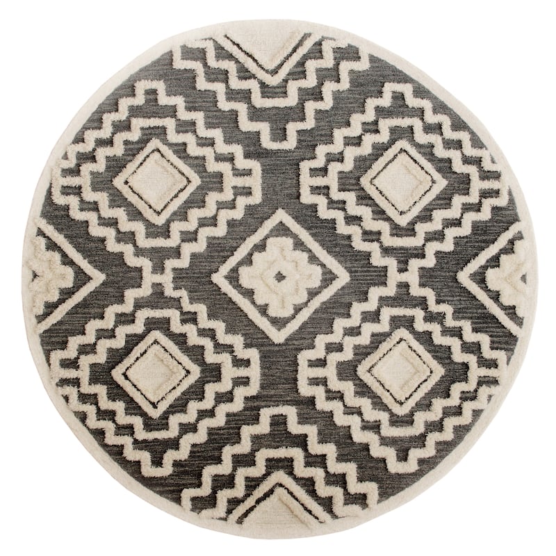 Sevita Diverse Modern Geometric Hand-Tufted Round Rug