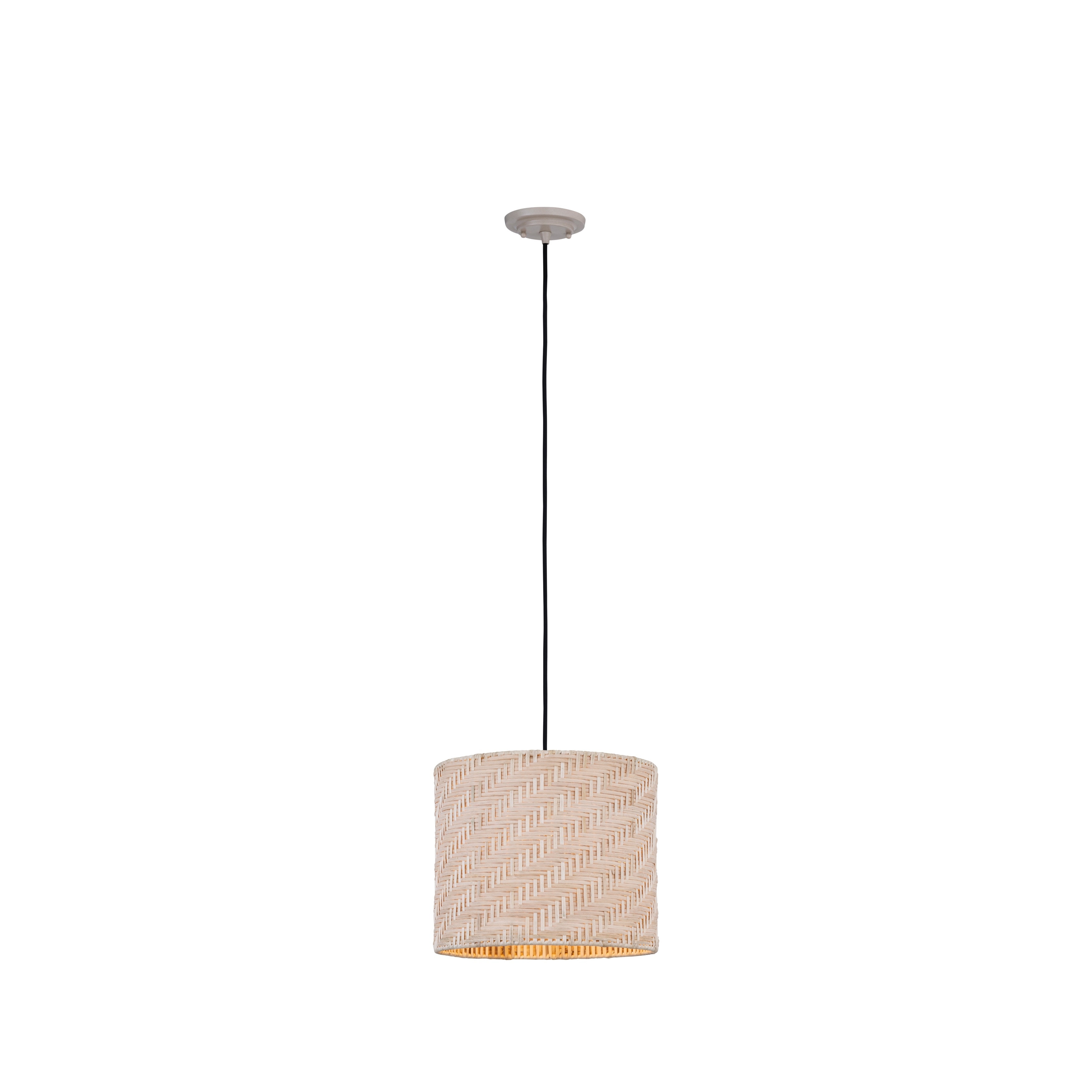 Innovations Lighting Loom - 1 Light 12" Cord Hung Pendant - Black Finish - Natural Shade
