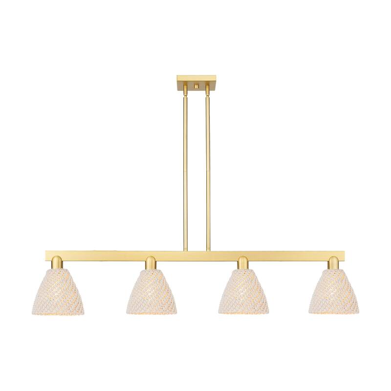 Innovations Lighting 716-4I-10-48 Natural Ballston Dome Linear Natural - Satin Gold / Natural