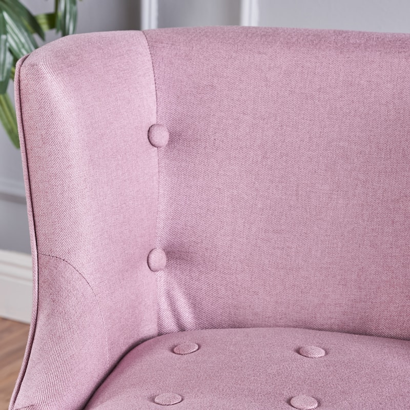 Modern 28" Accent Chair with Button Tufted Waffle Stitching and Nailheads