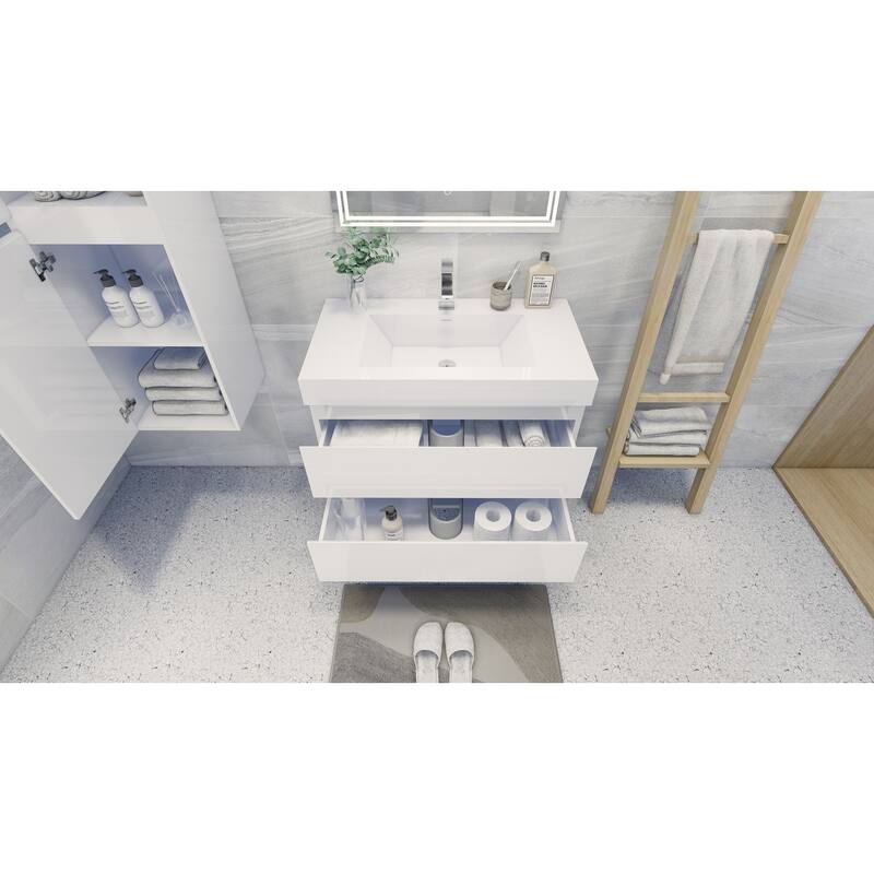 Baillie 36'' Wall-Mounted Vanity with Reinforced Acrylic Sink
