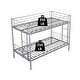 preview thumbnail 5 of 13, Silver Twin over Twin Metal Bunk Bed with Safety Guardrail
