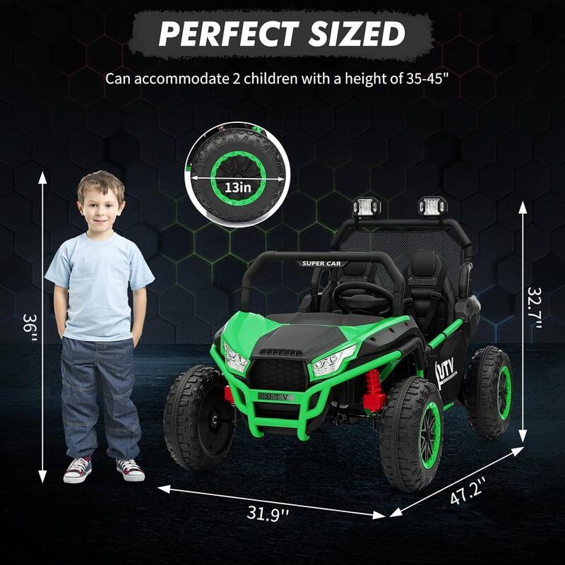 24V 2-Seater Kids UTV Ride-On Car Toy with Parent Remote Control for Kids Best Gifts