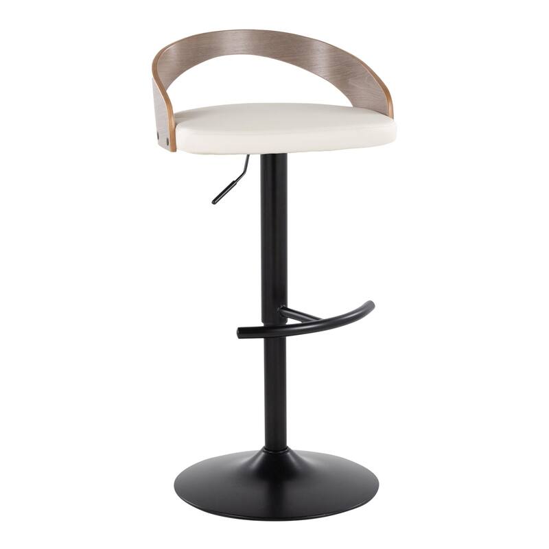 Grotto Adjustable Barstool with Back Base- Set Of 3