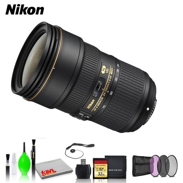 Shop Nikon Af S Nikkor 24 70mm F 2 8e Ed Vr Lens Bundle With mm Filter Kit 32gb Memory Card Cleaning Kit And More Overstock