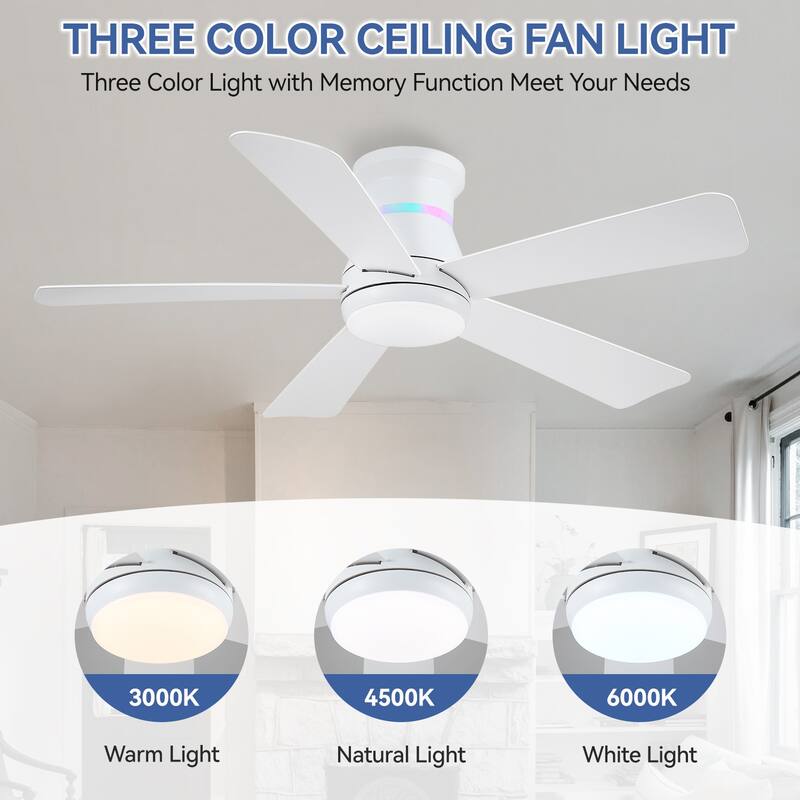 46 Inches Ceiling Fan with Light and Remote - 46 Inches