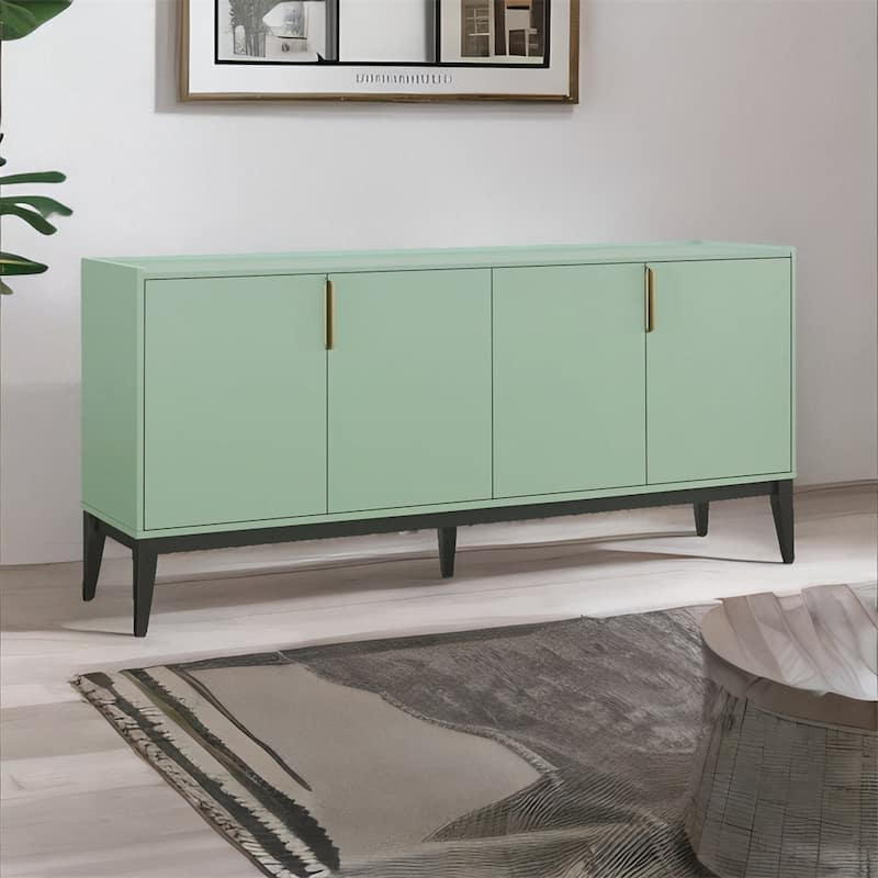 Storage Cabinet Sideboard Wooden Cabinet w/ 4 Doors，Adjustable Shelf
