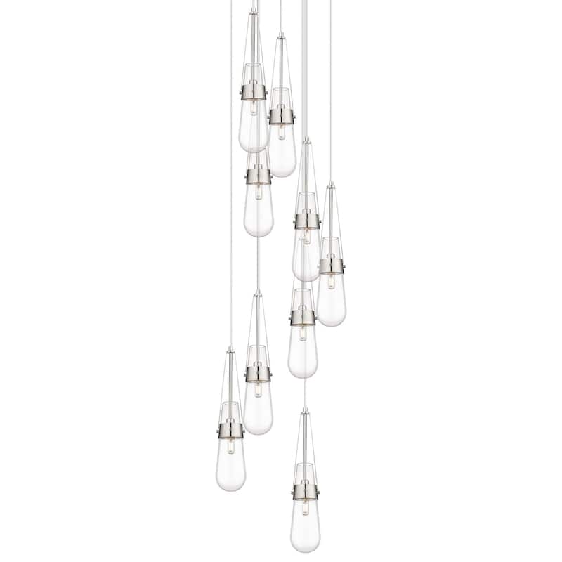 Innovations Lighting 119-452-1P-21-19 Milan Pendant Milan 9 Light 19" - Brushed Satin Nickel / Clear