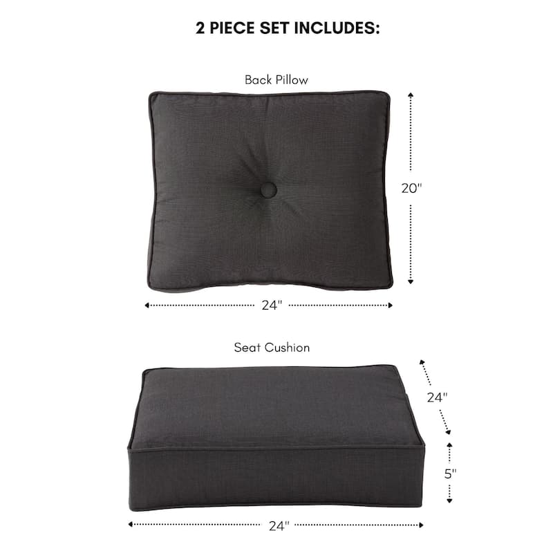 Sunbrella 2-Piece Premium Deep Seat Outdoor Cushion Set