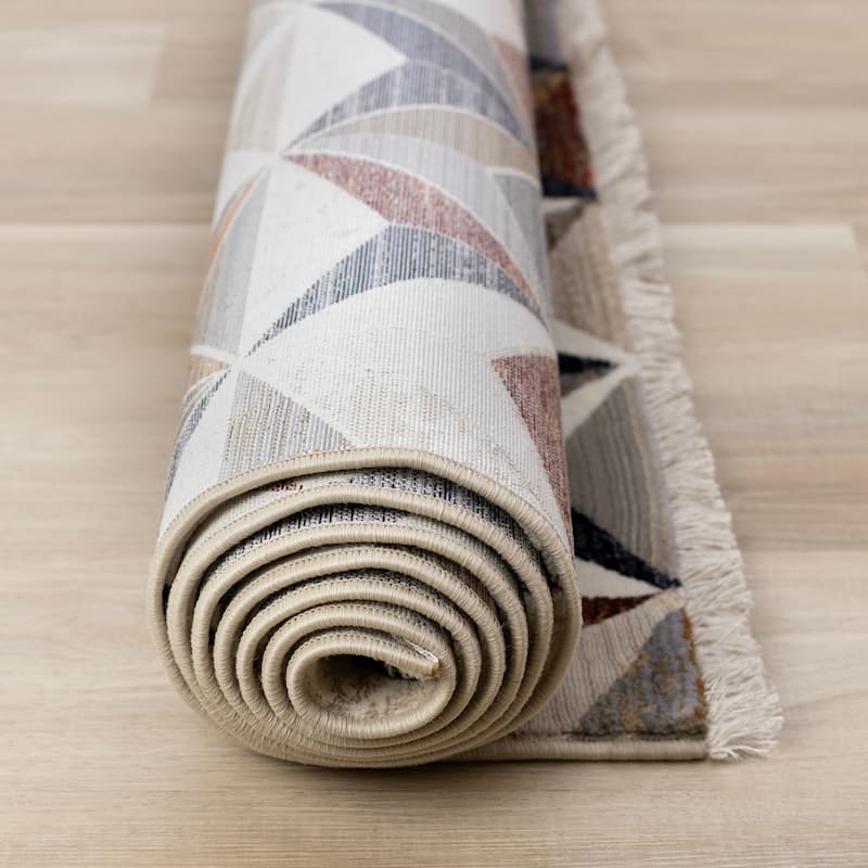 Santiago Collection - Multi Colour Geometric Rug