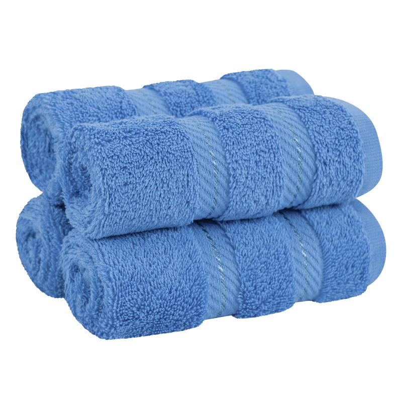 American Soft Linen Premium 100% Cotton 4-Piece Washcloth Set - Electric Blue