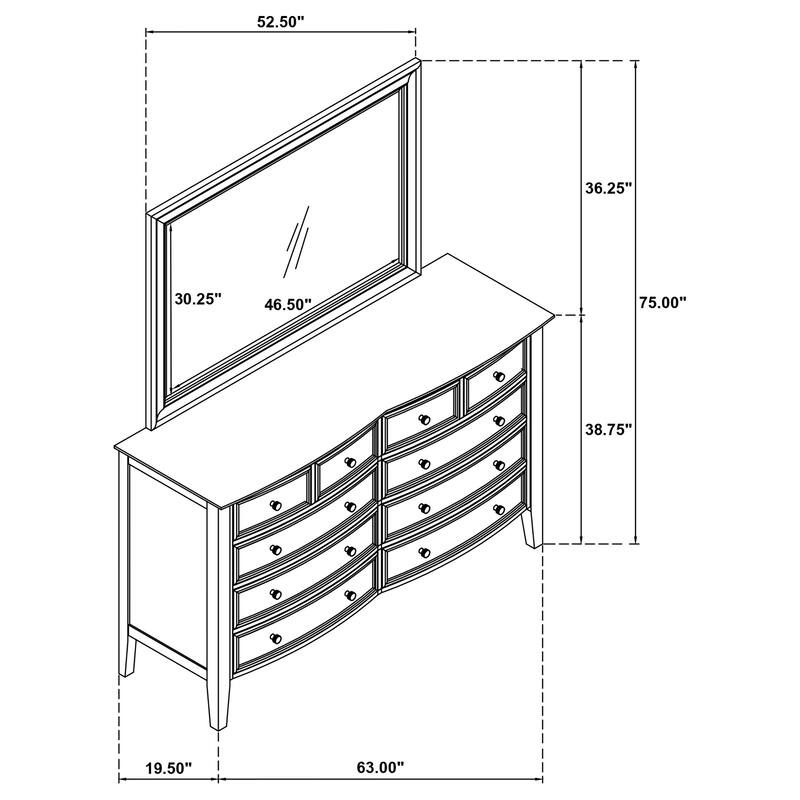 Bexhill 10-drawer Dresser White