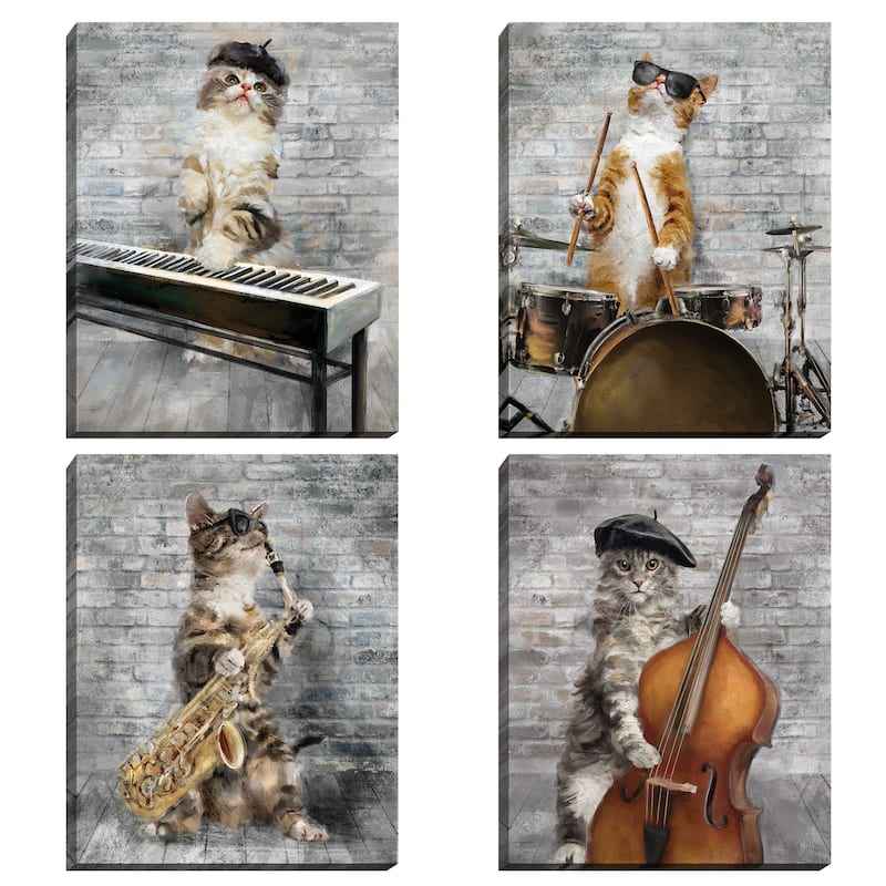 Jazz Cats I - IV by Studio Arts Canvas Art Prints