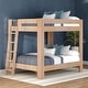 preview thumbnail 10 of 15, Olympic Queen over Queen Bunk Bed with Ladder on End Embossed Natural