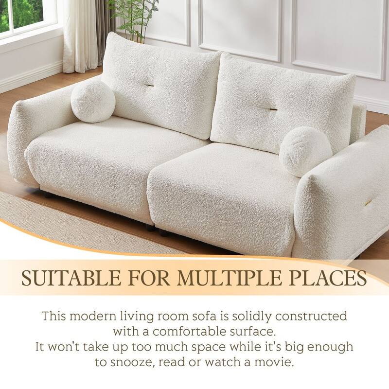 Lamb's Wool 2-Seater 90'' Comfortable Cushion Sofa