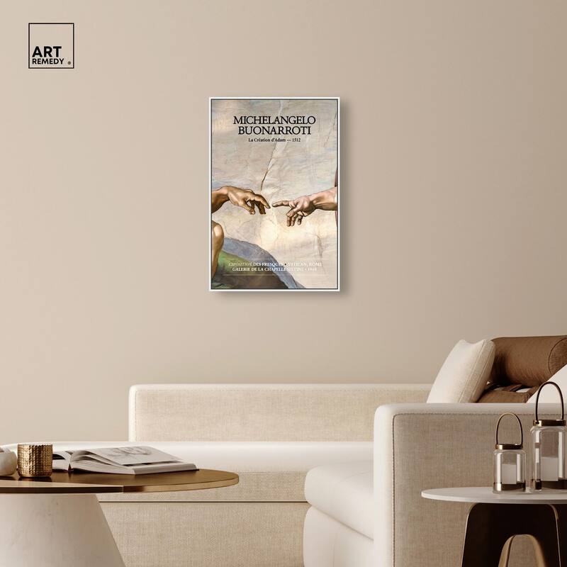 Touching Fingers Canvas by Art Remedy